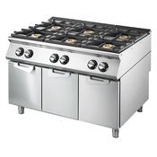 Virtus Gas range with 6 burners on closed cabinet, pressed working top image
