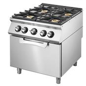 Virtus Gas range on static electric oven GN 2/1, 4 burners image