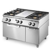 Virtus Gas solid top range on static gas oven GN 2/1 and closed cabinet+ 4 burners image