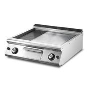 Virtus Gas griddle, top version, 1/3 grooved plate and 2/3 smooth chromed plate