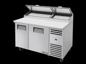 True Pizza Prep Table, 8x 1/3 Top Pans, 2 Solid Swing Doors
