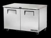 True Undercounter Foodservice Refrigerator, 2 Solid Swing Doors
