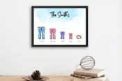 Family Wellies Print | Personalised Picture