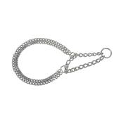 Double Link Half Check Silver Chain
