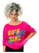 Ladies 1980's Printed Bat Wing T-Shirt image