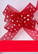 Organza Sheet - Red sheet with gold spots