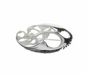 Classic Oval 4 Swans Brooch