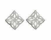 Silver Square Celtic Earring
