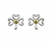 Stone Set Shamrock Studs