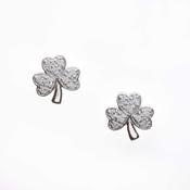 Silver &amp;amp; Cz Shamrock Studs