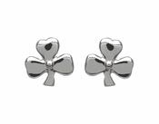 Silver Shamrock Stud Earrings