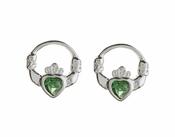 Green Heart Claddagh Studs