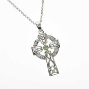 Cz &amp;amp; Green Agate Set Cross