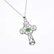 Green Cz Set Celtic Cross