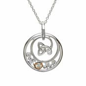 Sterling Silver &amp;amp; Rose Plated Circle Pendant