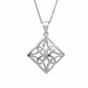 Sterling Silver Celtic Knot Diamond Shape Pendant