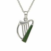 Silver &amp;amp; Enamel Celtic Harp