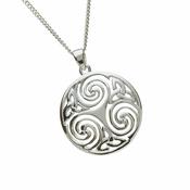 Sterling Silver Celtic Trinity Knot Round Pendant