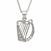 Cz Set Harp Pendant