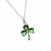 Stone Set Shamrock Pendant