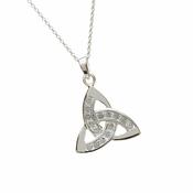 Silver Cz Trinity Knot Pendant