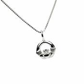 Sterling Silver Small Sterling Silver Claddagh Pendant With