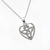 Sterling Silver Trinity Knot Inside Heart Pendant