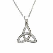 Sterling Silver Trinity Knot Pendant With Cubic Zirconia