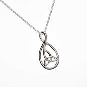 Sterling Silver Large Oval Pendant