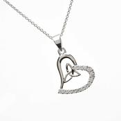 Trinity Knot In Cz Set Heart