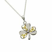 Sterling Silver &amp;amp; Gold Plated Shamrock &amp;amp; Trinity Knot Pendant