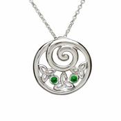 Green Cz Round Trinity