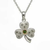 Stone Set Shamrock Pendant