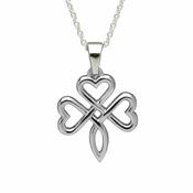Sterling Silver Open Celtic Shamrock Pendant