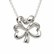 Sterling Silver Twist Shamrock Pendant