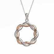 Sterling Silver Interlocking Sterling Silver &amp;amp; Rose Plated Infinity Pendant image