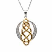 Sterling Silver Cubic Zirconia Celtic Pendant