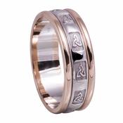 14ct Gold Narrow White Center Heavy Rose 14ct Gold Rims