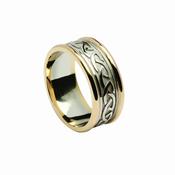 14ct Gold Celtic Knot Raised Design Band With Light Rims