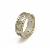14ct Gold Diamond Embossed Trinity Knot Band Rims