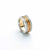 14ct Gold Newgrange Spirals Engraved Narrow Ladies Band