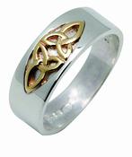 Silver &amp;amp; Gold Trinity Detail Ring