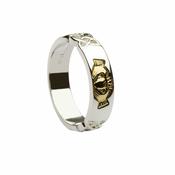 Silver &amp;amp; 10Ct Claddagh Band