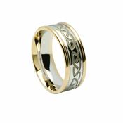 Celtics, Gents Knot Engraved Band, With Light Yellow Rim image