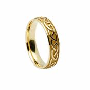 Celtic Knot Raised Pattern Band, Yellow Gold, Gents