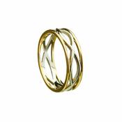 Celtic Weave Narrow Band With Gold Rims, Gents
