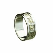 Trinity Knot Embossed Patterned Band With Heavy Flat Rims, Gents