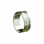 Celtic Knot Engraved Band, With Heavy Flat Rims, Gents