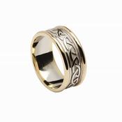 Celtic Knot Raised Pattern Band, With Heavy Gold Rims, Gents image