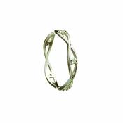 Celtic Weave Narrow Band Set With 0.08Ct Diamonds, Ladies
